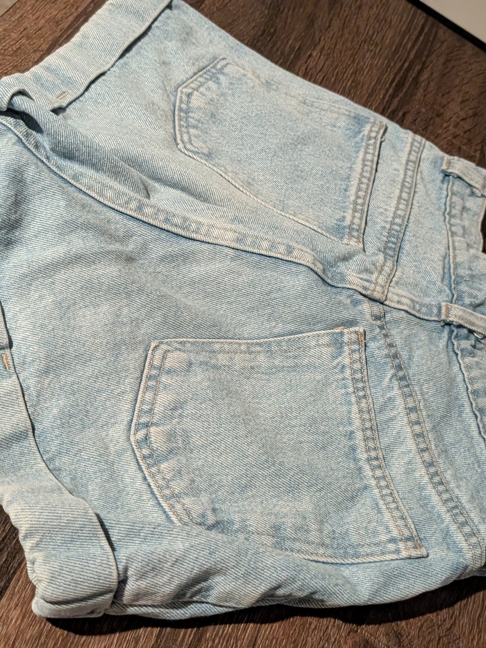 American Apparel Light Blue High-Rise Denim Shorts